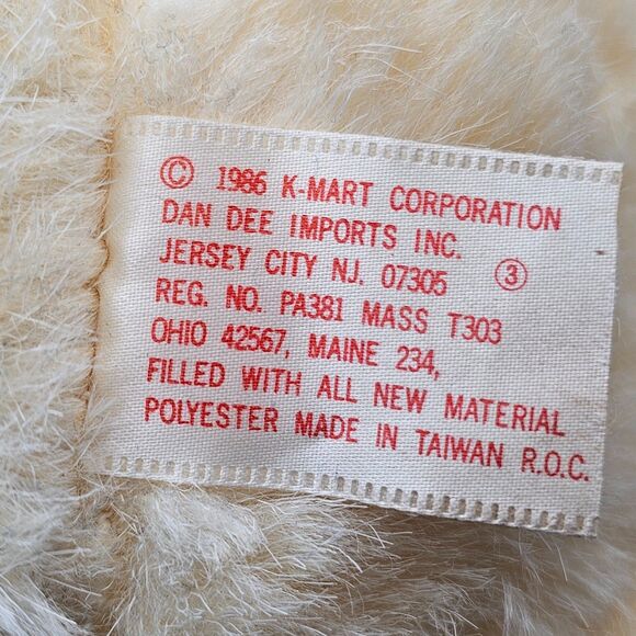 VTG Dan Dee Christmas Bear Plush Stuffed Animal K-Mart 1989 Santas Club TAGS 18" - Picture 10 of 12